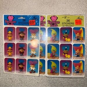 Lot of 3 Vintage Trolls Stickers made in u.s.a